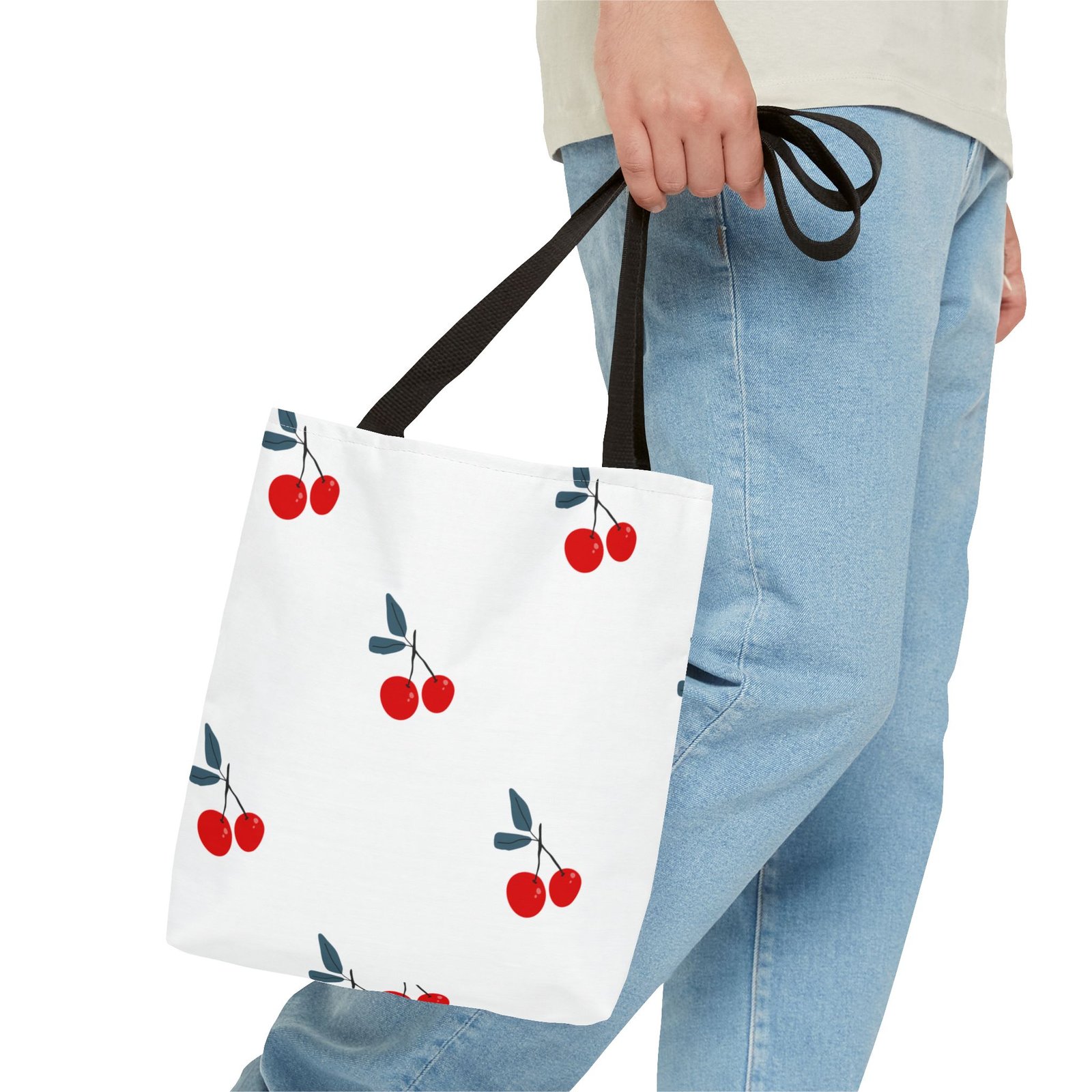 Cherry Blossom Pattern Tote Bag - Stylish Eco-Friendly Casual Accessory