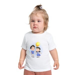 Cute Kids Character T-Shirt with Balloon Design